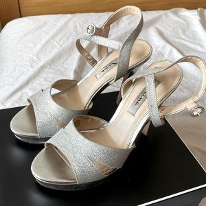Silver , high heels